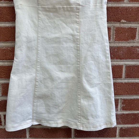 Urban Outfitters Ruffle Strap Dress Lace‎ Up Beige Mini Dress Medium - Picture 7 of 12